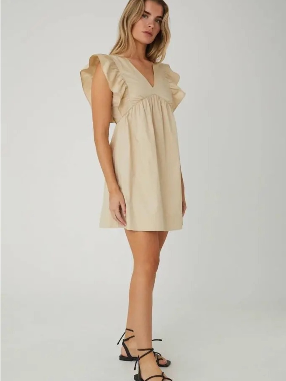 JS71 bree cotton dress-beige NWT